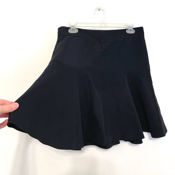 ALEXANDER MCQUEEN Solid Black Stitching Details Pleated Pleat Mini A-Line Skirt - Picture 6 of 16